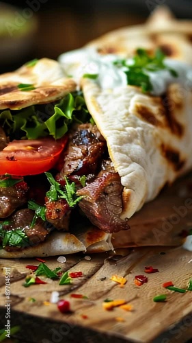 vertical animation - Delicious Greek Gyros Wrap