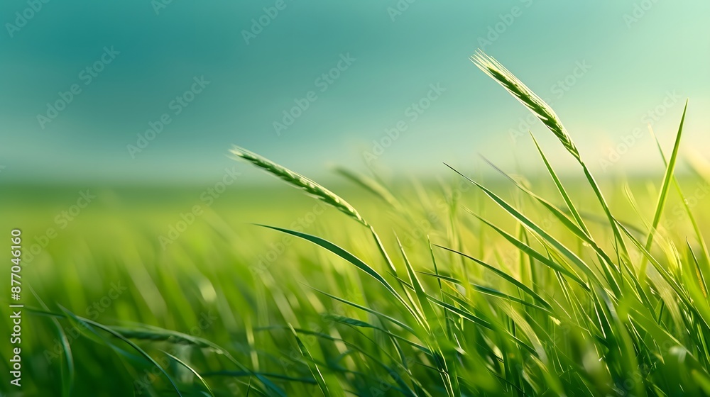 Fototapeta premium Serene Tranquility in Nature: Gentle Breeze Through a Grassy Field