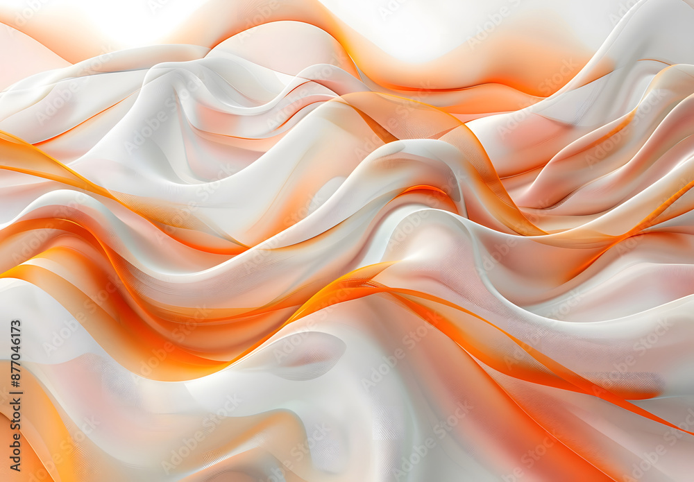 Fototapeta premium Abstract composition with soft, flowing shapes in shades of pink, Background with smooth visual effect design