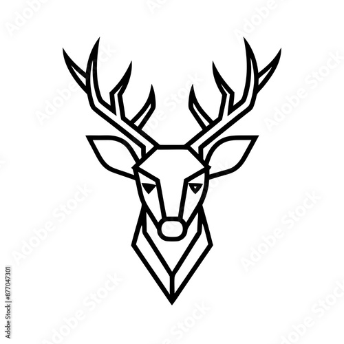 A minimalist deer head logo vector 