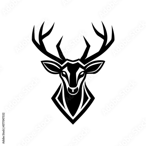 A minimalist deer head logo vector 