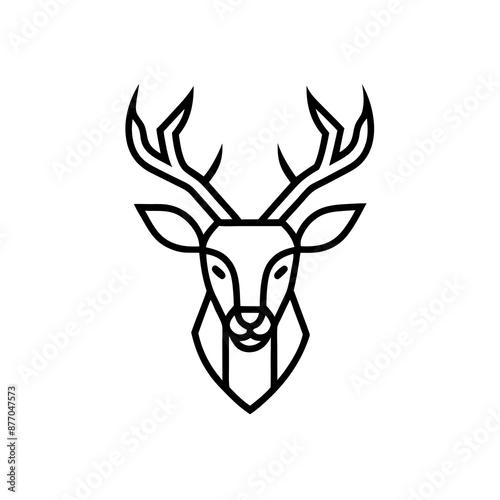 A minimalist deer head logo vector 