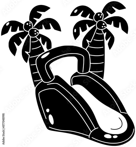 summer illustration pool silhouette water logo swim icon splash outline fun resort recreation aqua park play outdoor slide holiday shape leisure vacation child for vector graphic background