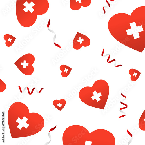 World swiss day, vector illustration with national red flag