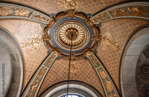 Interior of vintage library architecture in New York