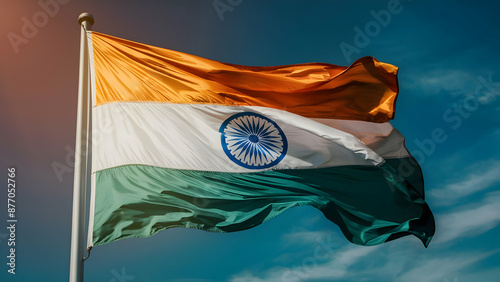Windswept Indian Tricolor Photorealistic Cinematic Masterpiece