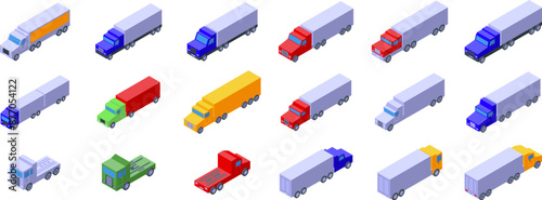 Fotografie Truck semi-trailer icons set
