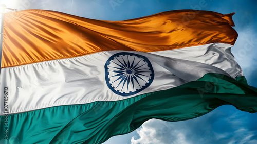 Symbol of Progress Photorealistic Indian Flag Waving
