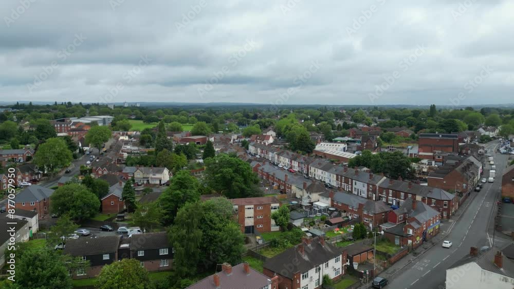 High Angle View of Walsall Town of West Midlands, England, United Kingdom. July 3rd, 2024 High Angle View of Walsall Town of West Midlands, England, United Kingdom. July 3rd, 2024