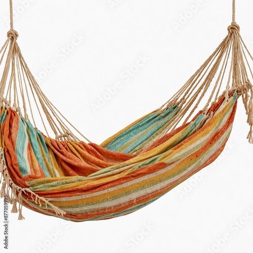Stylish cozy hammock, isolated on white background