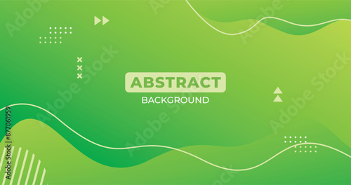 Green gradient colored abstract background and line waveform. Smooth abstract background, vector design for business, corporate, institution, presentation and seminar