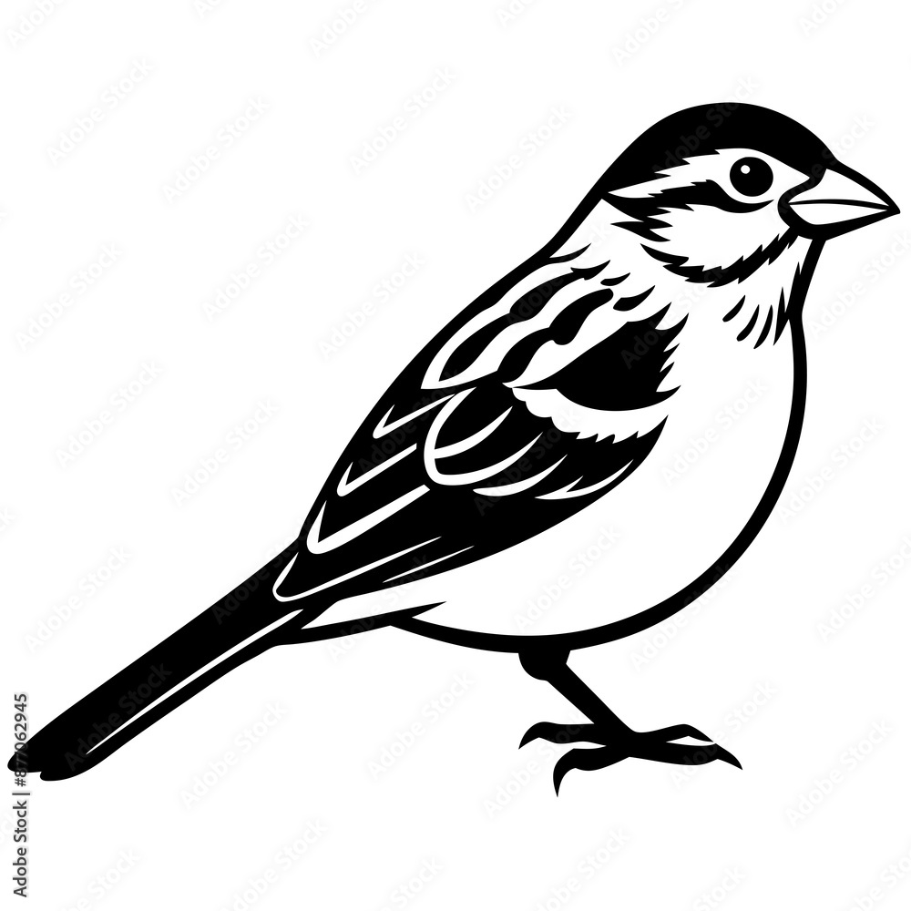 Fototapeta premium Stunning Grasshopper Sparrow Vector Illustration: