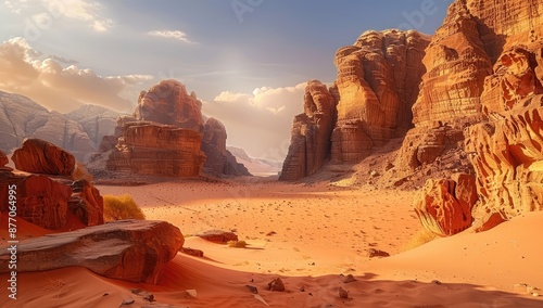 Stunning Desert Landscape with Rock Formations