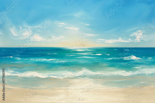 Wallpaper Mural Serene and Inviting Beach Scene with Golden Sands and Clear Blue Sky Torontodigital.ca