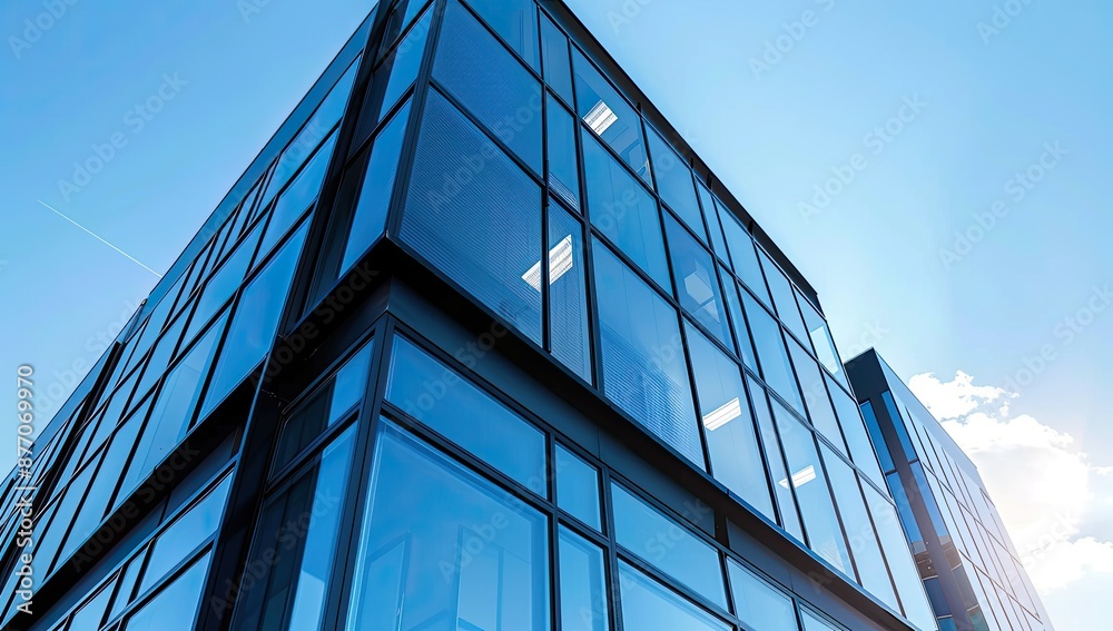 Reflective Glass Windows on Office Building Reflective Glass Windows on Office Building