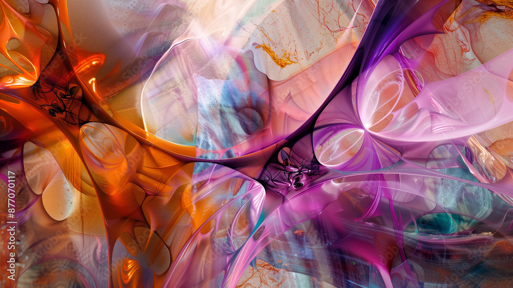 Obraz premium Metamorphic Marvel: An Uplifting Abstract Digital Artwork