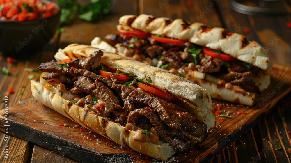 fresh grilled beef turkish or chicken arabic shawarma doner sandwich fresh grilled beef turkish or chicken arabic shawarma doner sandwich