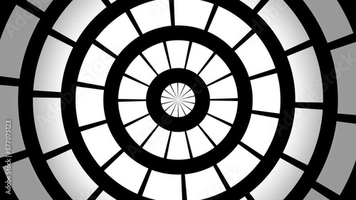 渦巻く円が交差するシンプルなデジタル背景（VJループ映像）