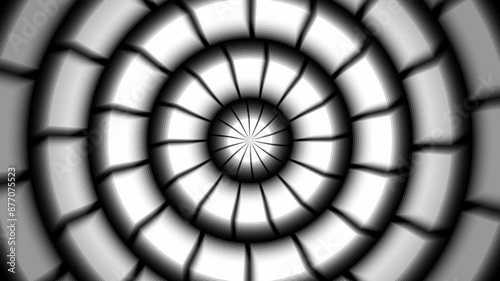 残像のある渦巻く円のシンプルなデジタル背景（VJループ映像）