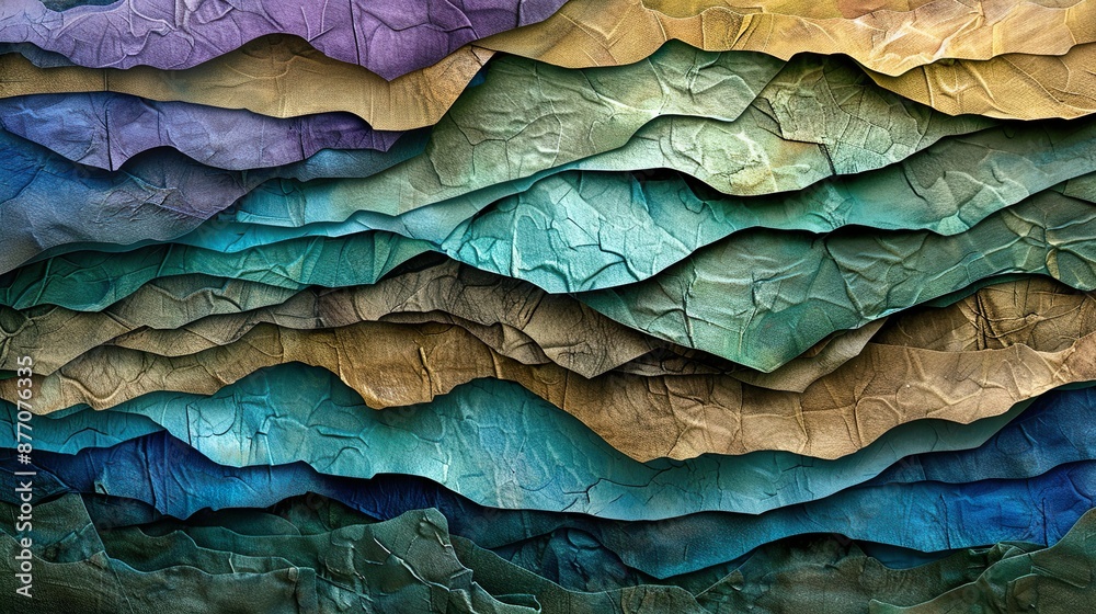 custom made wallpaper toronto digitalColorful Earthy and Vibrant Toned Wave Layers in Abstract Design