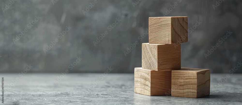 Wooden blocks with our core values displayed on a beautiful grey background, creating a business concept image with copy space. Wooden blocks with our core values displayed on a beautiful grey background, creating a business concept image with copy space.
