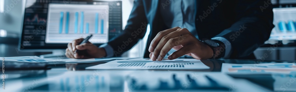 A team of professionals analyzing operational efficiency through key metrics and performance indicators, looking to optimize processes. A team of professionals analyzing operational efficiency through key metrics and performance indicators, looking to optimize processes.