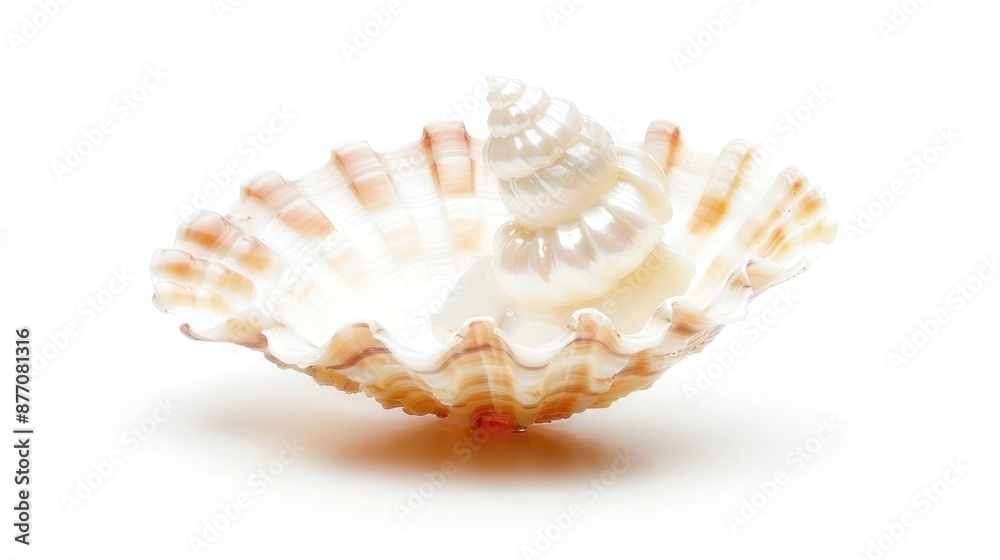 Pearl shell isolated on white background Pearl shell isolated on white background