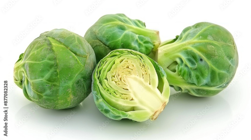 Fototapeta premium Brussels Sprout on white background , 