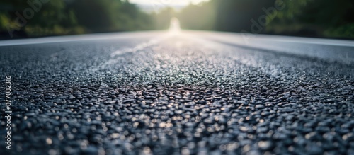 Selective focus on asphalt road texture with copy space image achieved