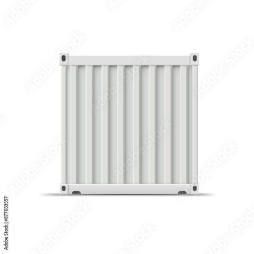 Wallpaper Mural Realistic standard closed loaded gray container. Torontodigital.ca