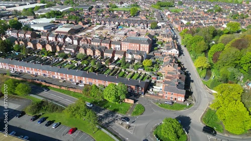 Aerial View of Long Eaton Town, Erewash district of Derbyshire, England, United Kingdom. April 29th, 2024 photo