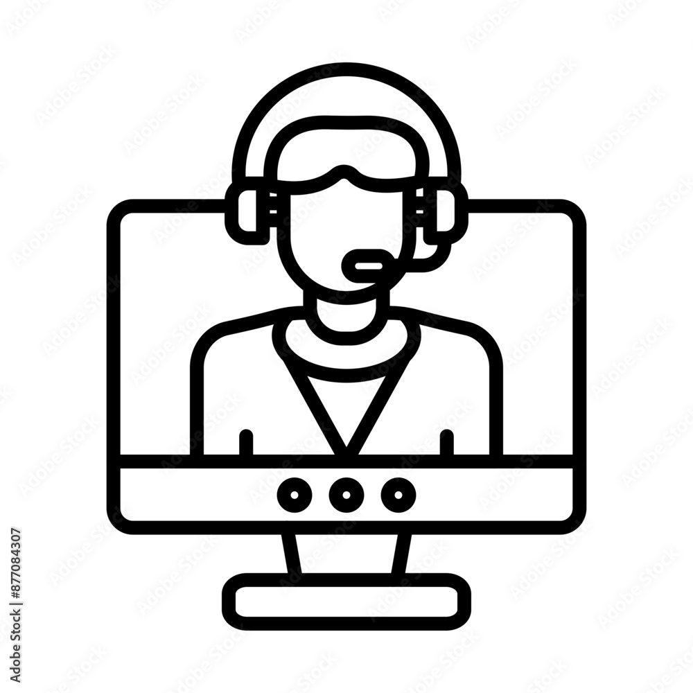 Virtual Assistant line icon Virtual Assistant line icon