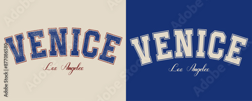 Venice Los Angeles typographic slogan vintage varsity graphic slogan vector.