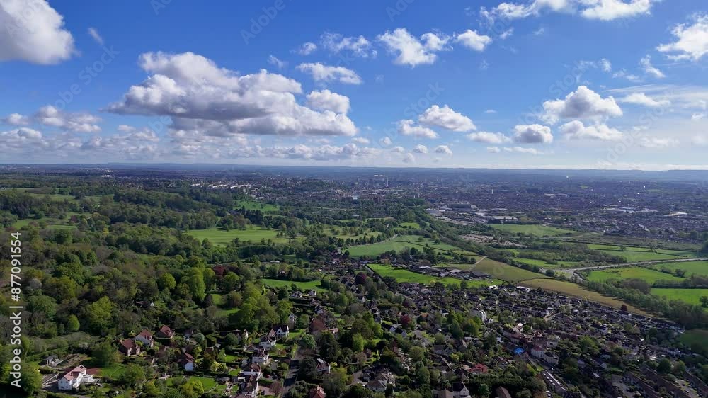 Aerial view of Long Ashton village in the southwest of Bristol on a sunny summer day Aerial view of Long Ashton village in the southwest of Bristol on a sunny summer day