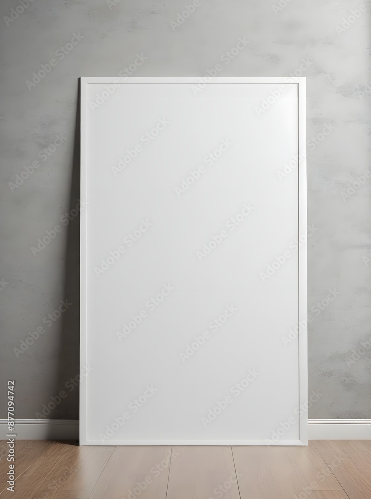 Blank white poster on the wall. Blank white poster on the wall.