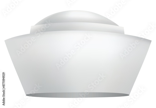 Nurse cap icon, white simple image isolated. Minimalist medical illustration