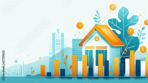 Rural economy, boosting growth with cryptocurrency, flat design illustration