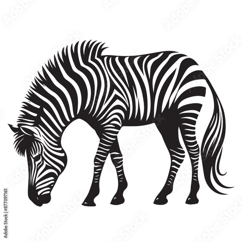 zebra Silhouette vector art illustration white back ground