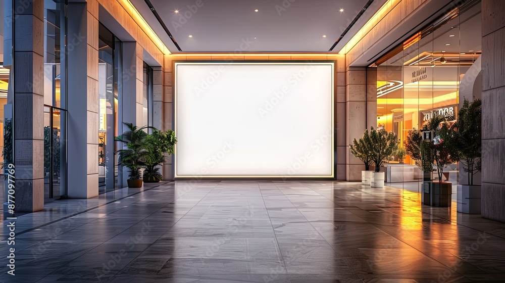 Elegant lightbox at upscale mall with copy space image available Elegant lightbox at upscale mall with copy space image available