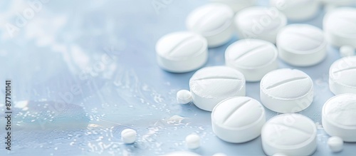 Acetaminophen tablets showcased with copy space image for medical concepts.