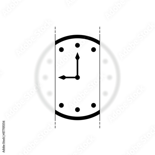 Blurred analog clock on white background. partially blurred wall clock