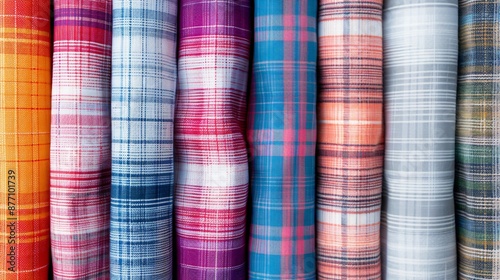 Bold, brightly colored plaid patterns on a clean background