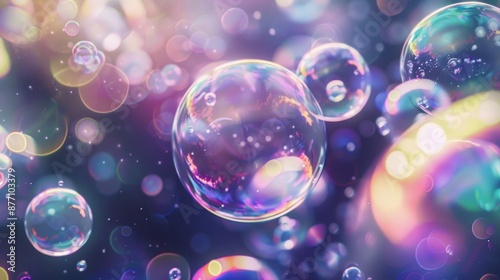 Rainbow Bubbles in a Dreamy Setting
