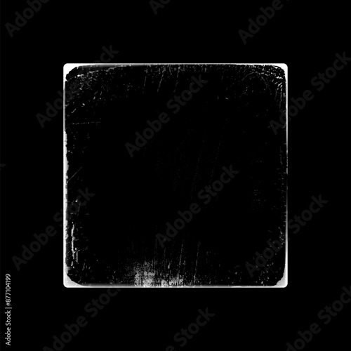 Mock-up of a shabby frame with frayed edges on an isolated background.