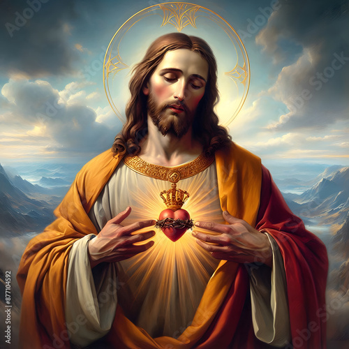 Merciful Jesus with sacred heart