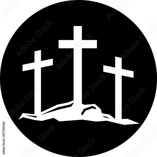3 Religious Crosses Vector Graphic Design