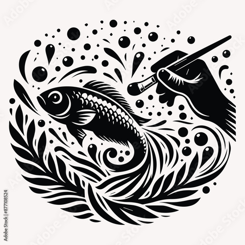 Beautiful Fisherman vector silhouette Set of silhouette with white background 