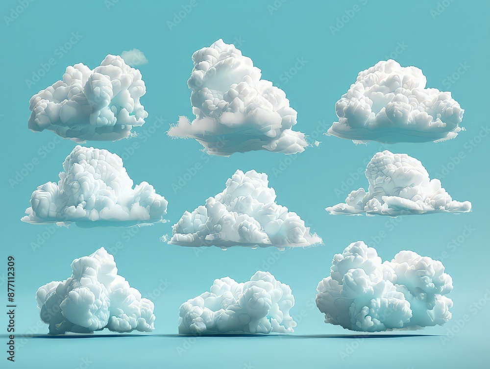 Clouds Icon: A series of minimal cloud shapes, evoking a sense of tranquility and the changing weather. Clouds Icon: A series of minimal cloud shapes, evoking a sense of tranquility and the changing weather.