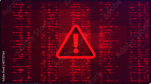 Digital Binary Code on Dark Red Background. Data Breach