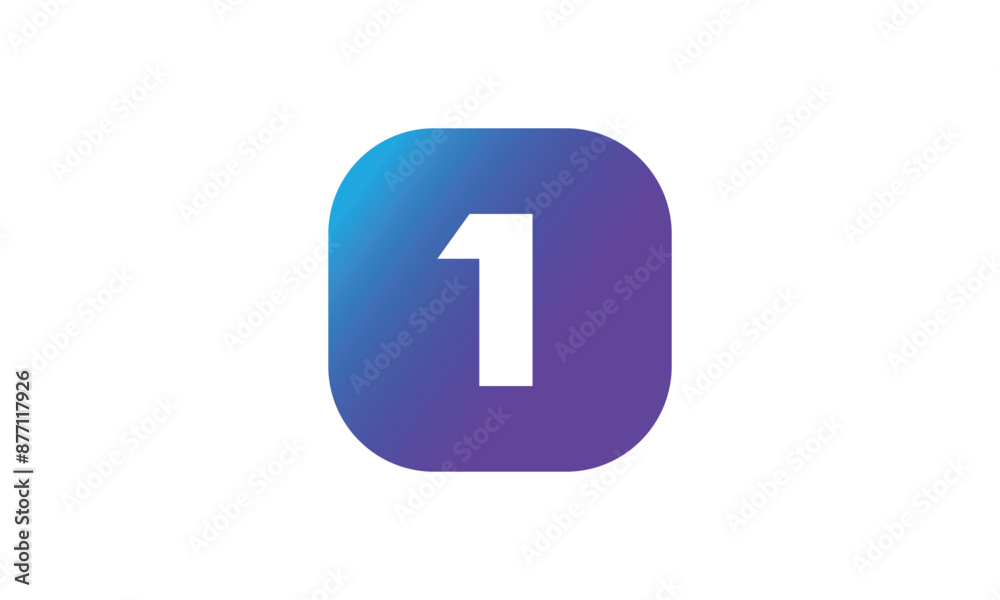 1 Square Logo Number Modern Blue Purple Icon 1 Square Logo Number Modern Blue Purple Icon